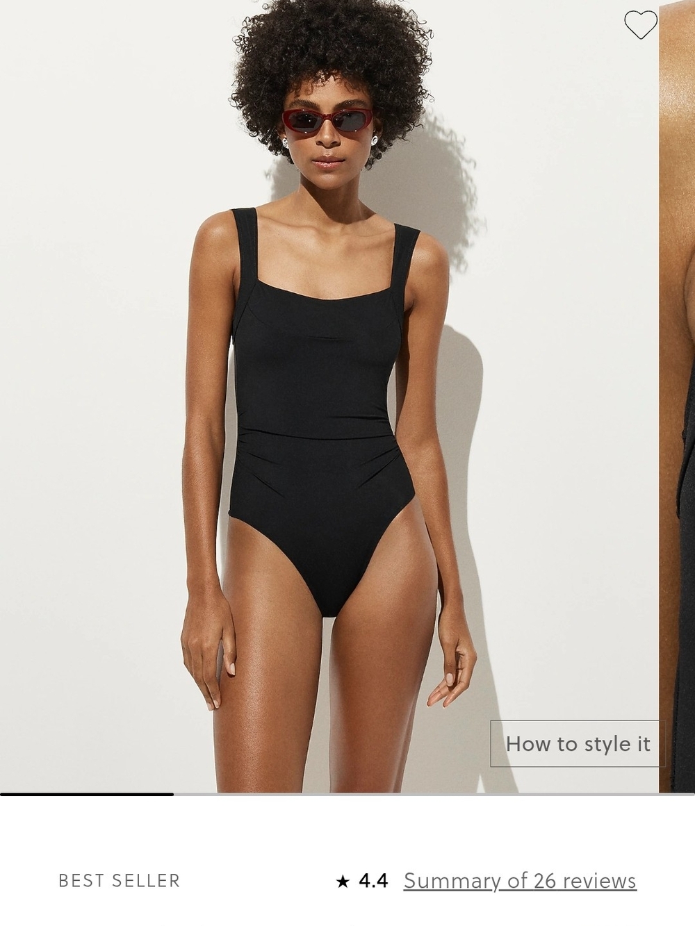 J. Crew Black Square-Neck One-Piece Swimsuit